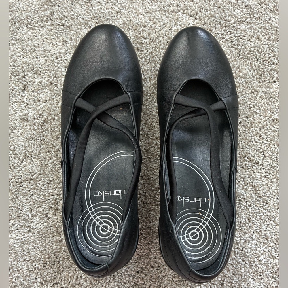 DANSKO Black Cross Strap Professional Walking Work Comfort Mary Jane Clogs